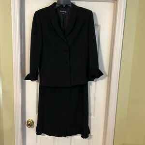 Evan- Picone ladies skirt suit. Size 12. Black with white pin stripe.